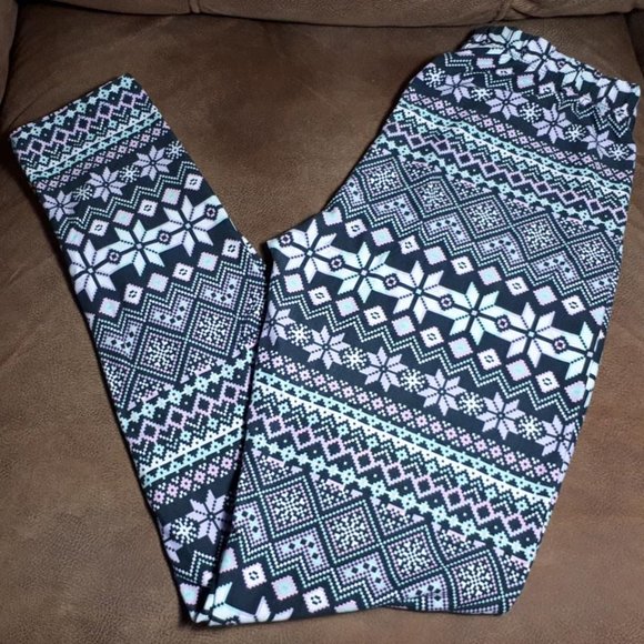 "Sweetlegs" leggings with snowflakes. Size med/lrg. New - Picture 1 of 3